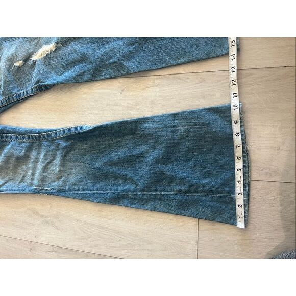True Religion Y2K Distressed Grunge Stitch Joey Flare Jeans size 26 - Picture 3 of 10